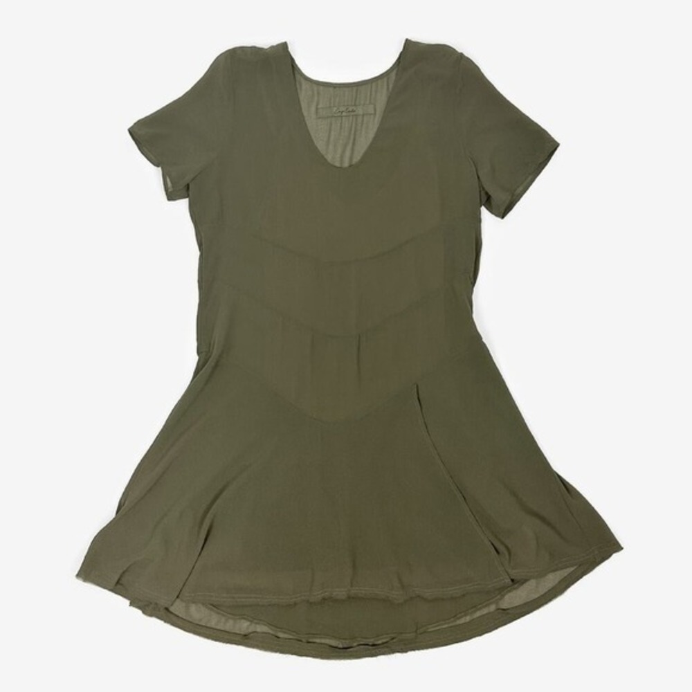 Enza Costa Mini Dress Size‎ M Olive Green Minimalist Earth Girl Quite Luxury